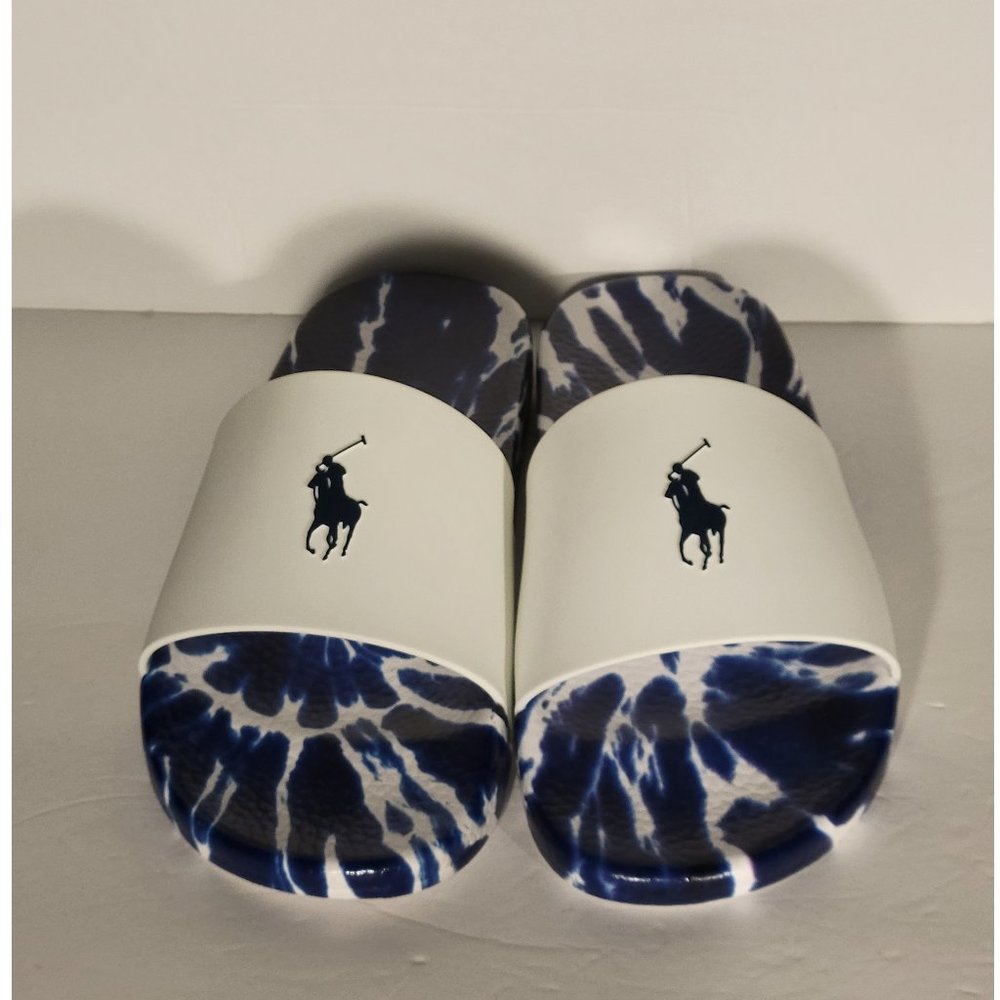 Polo Ralph Lauren Men's Signature Pony Slides Tie Dye Blue Mens Sz 9, 11, 13, 14